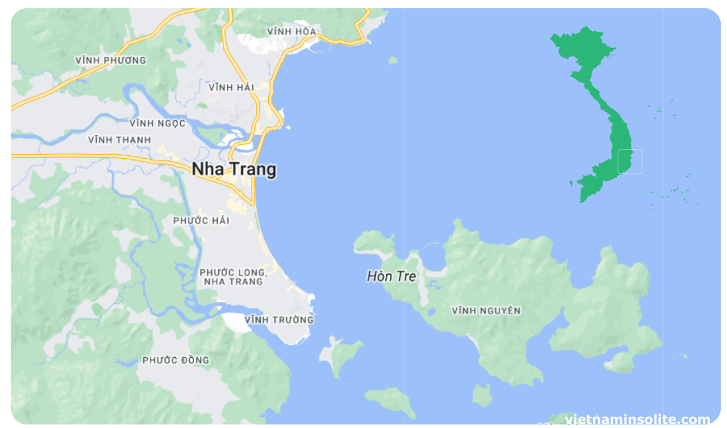 Location de Nha Trang sur la carte: centre du Vietnam