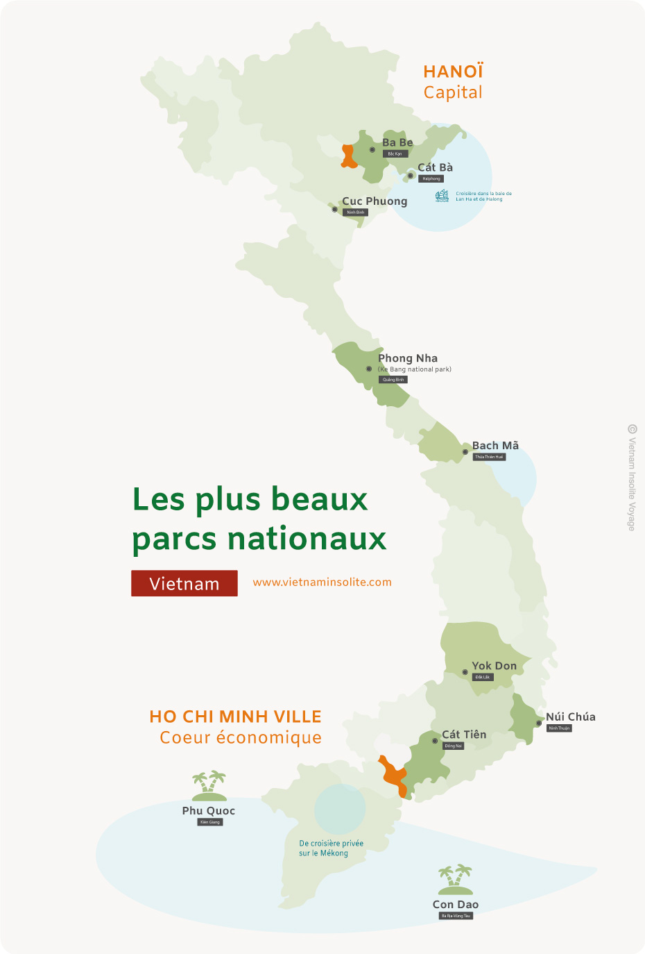 Cartes des parcs nationaux du Vietnam