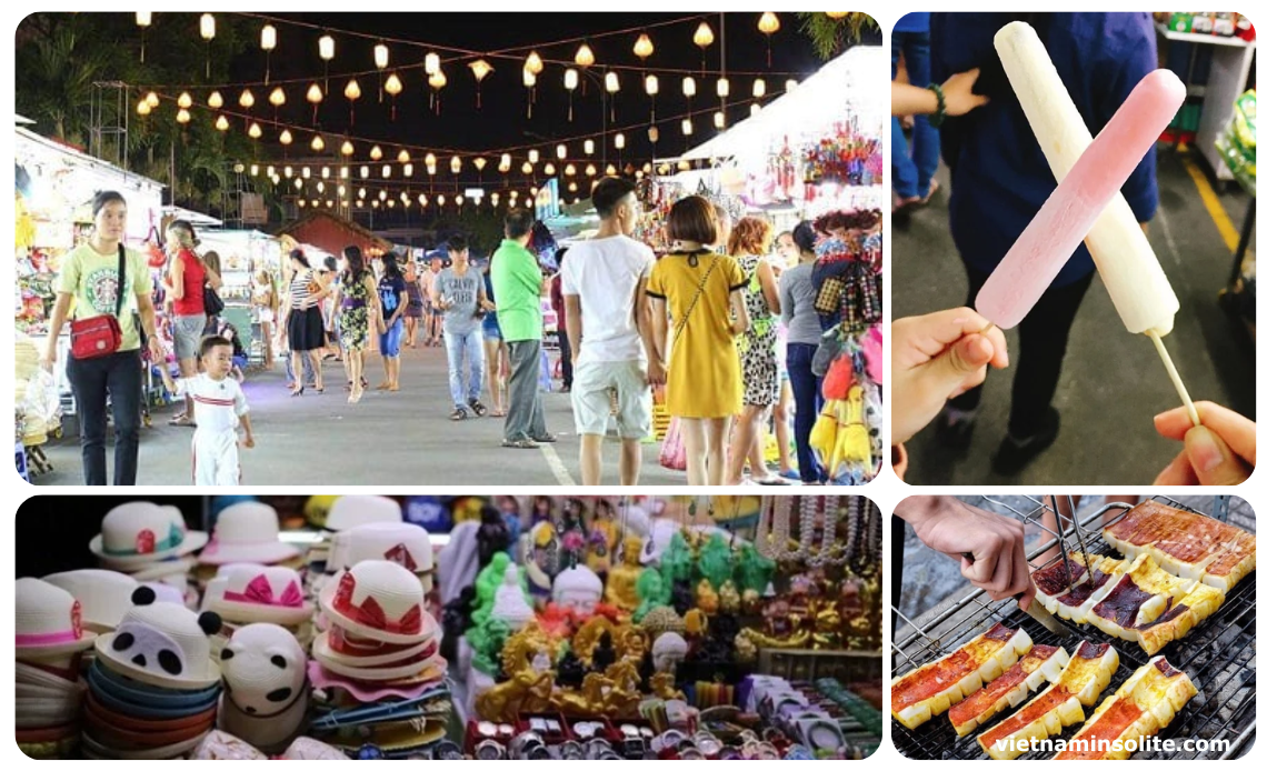 Pendant la journée, les touristes ne peuvent pas manquer d'explorer les plages bleues immaculées de Nha Trang, tandis que la nuit, le marché nocturne de Nha Trang est une attraction incontournable