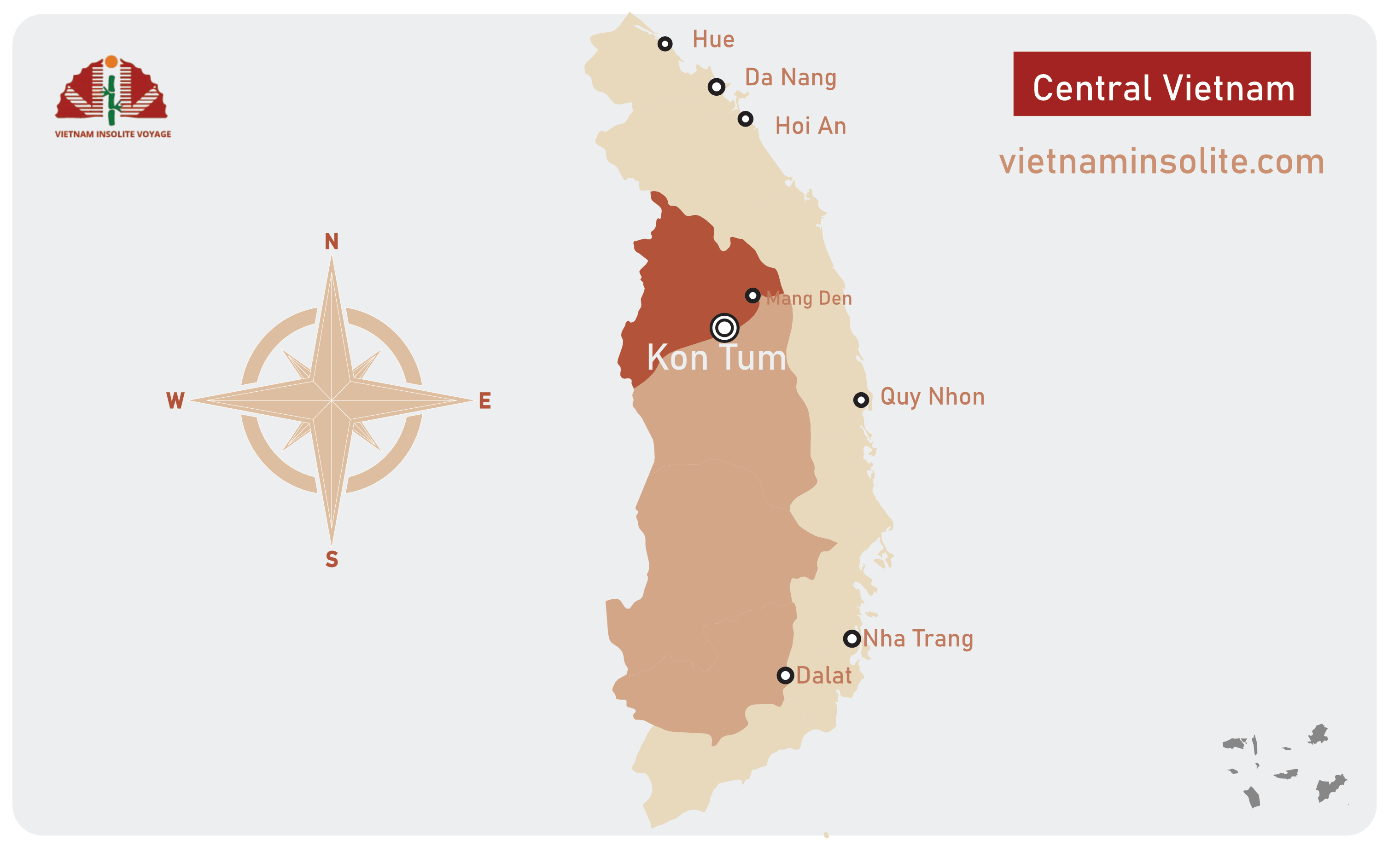 Carte de Kontum Vietnam