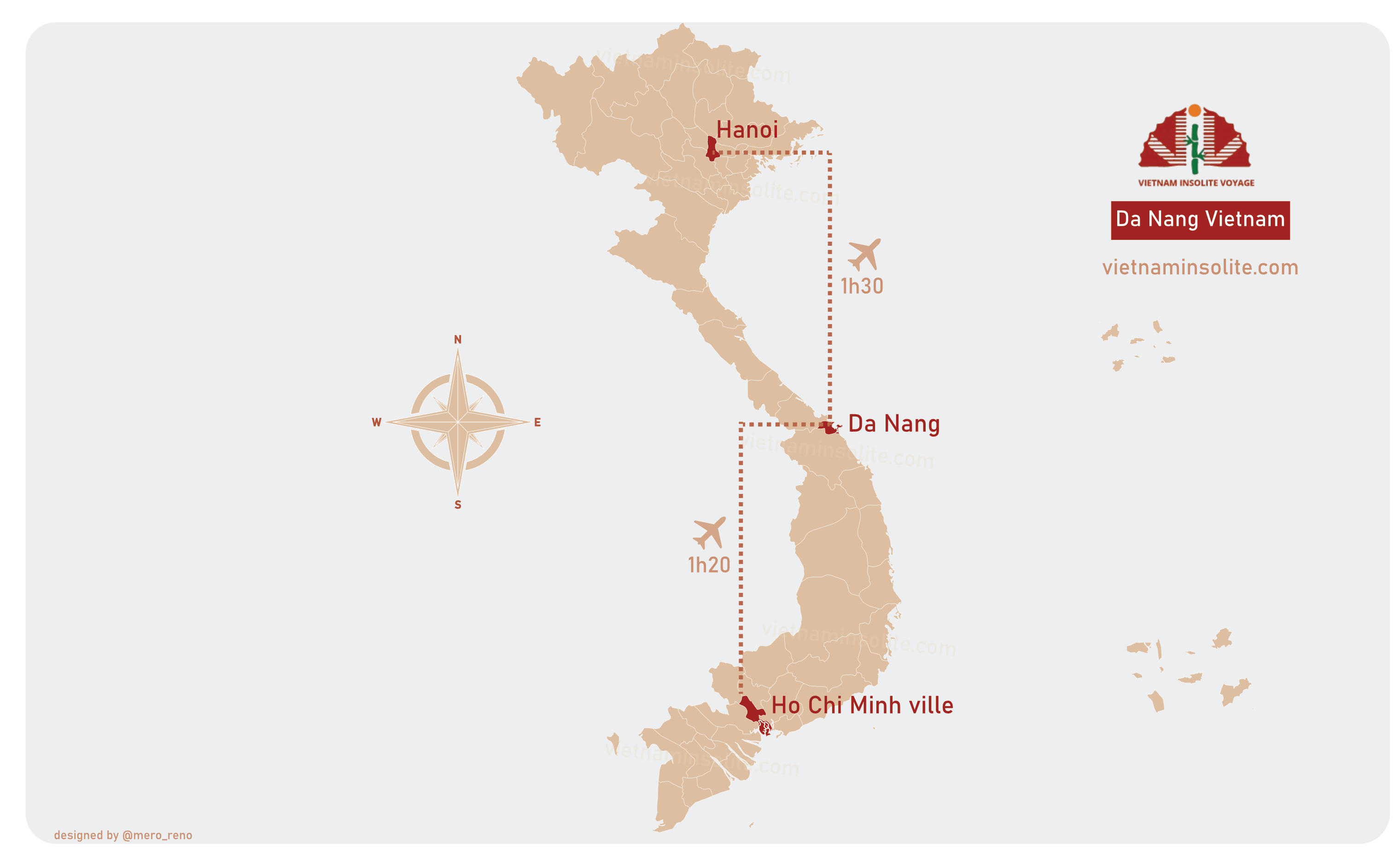 carte de Da Nang, Vietnam